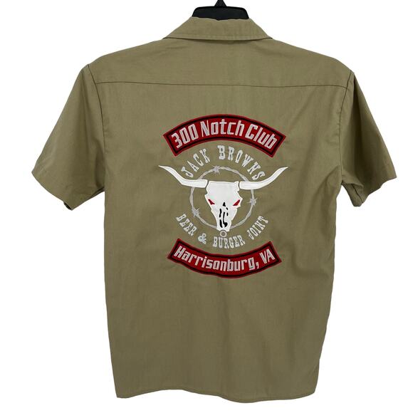 Jack Browns 300 Notch Club Beer & Burger Joint VA Dickies Mens Size Small Cocky - Picture 1 of 7